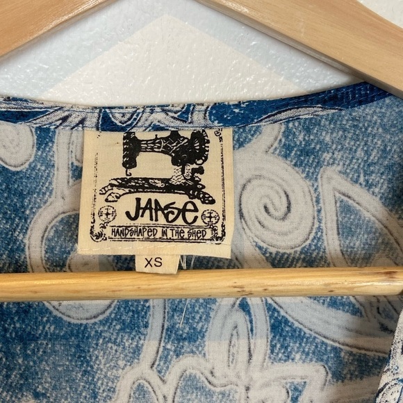 Jaase Wide Leg Jumpsuit Size XS Boho Downstring 3/4 Sleeve V-Neck Color Blue - Picture 11 of 12